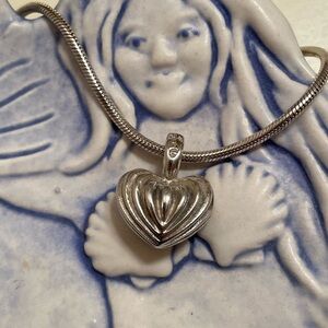 LAGOS Caviar Sterling Silver Fluted Heart Necklace